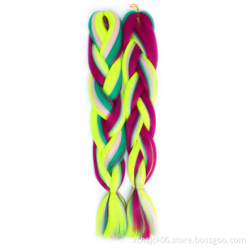 Wholesale Braiding Hair Mix Rainbow Braids Synthetic Jumbo Braids Hair Extension for Women